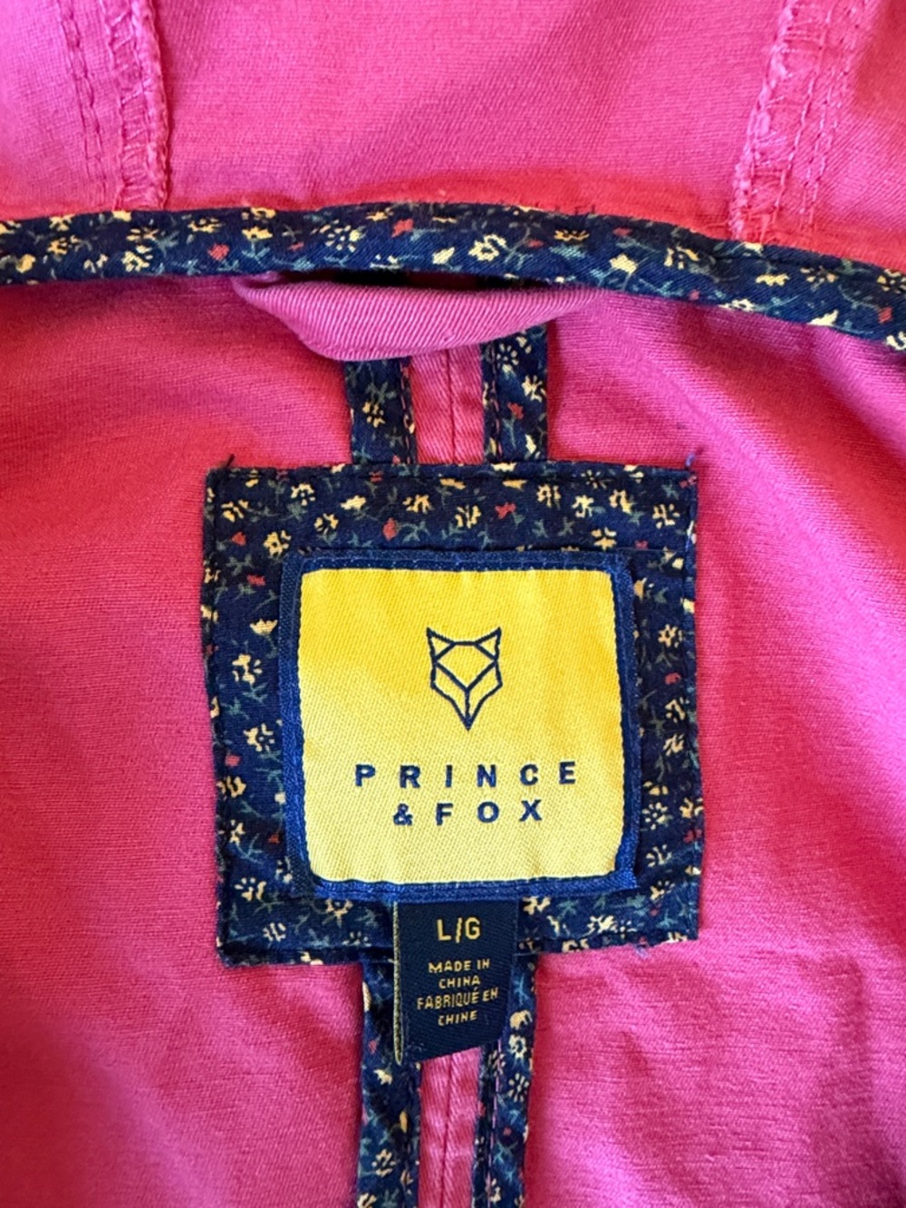 ✅Prince & Fox brand Hooded 100% cotton jacket in pink almost coral color. Wms L - Picture 2 of 13